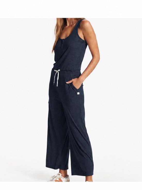 Vuori Pants - Vuori Dark Navy Sleeveless Wide-Leg Romper